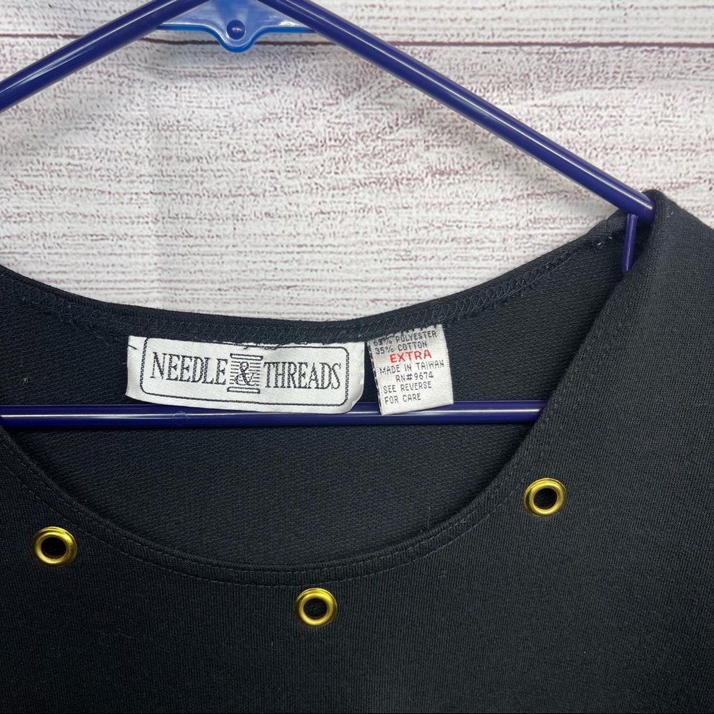 Needle & Threads Dress Size XL Long Black with Anchor - Picture 3 of 7